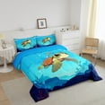 thumbnail image 3 of Erosebridal Sea Turtle Comforter Sets Queen Size, Sealife Comforters & Duvets, Ocean Marine Decor, Reversible 3 Pieces, 3 of 7