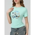 thumbnail image 6 of Musuos Women's Summer Graphic T-Shirt Slim Fit Round Neck Cap Sleeve Tops for Daily Casual, 6 of 8