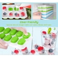 thumbnail image 3 of Silicone Ice Cube Trays With Lids (Pack of 4, Green/Blue) Easy-Release 56 pcs Stackable Ice Molds or Ice Cube Trays for freezer with Spill Resistant Removable Lid for Freezer, Cocktail, 3 of 5