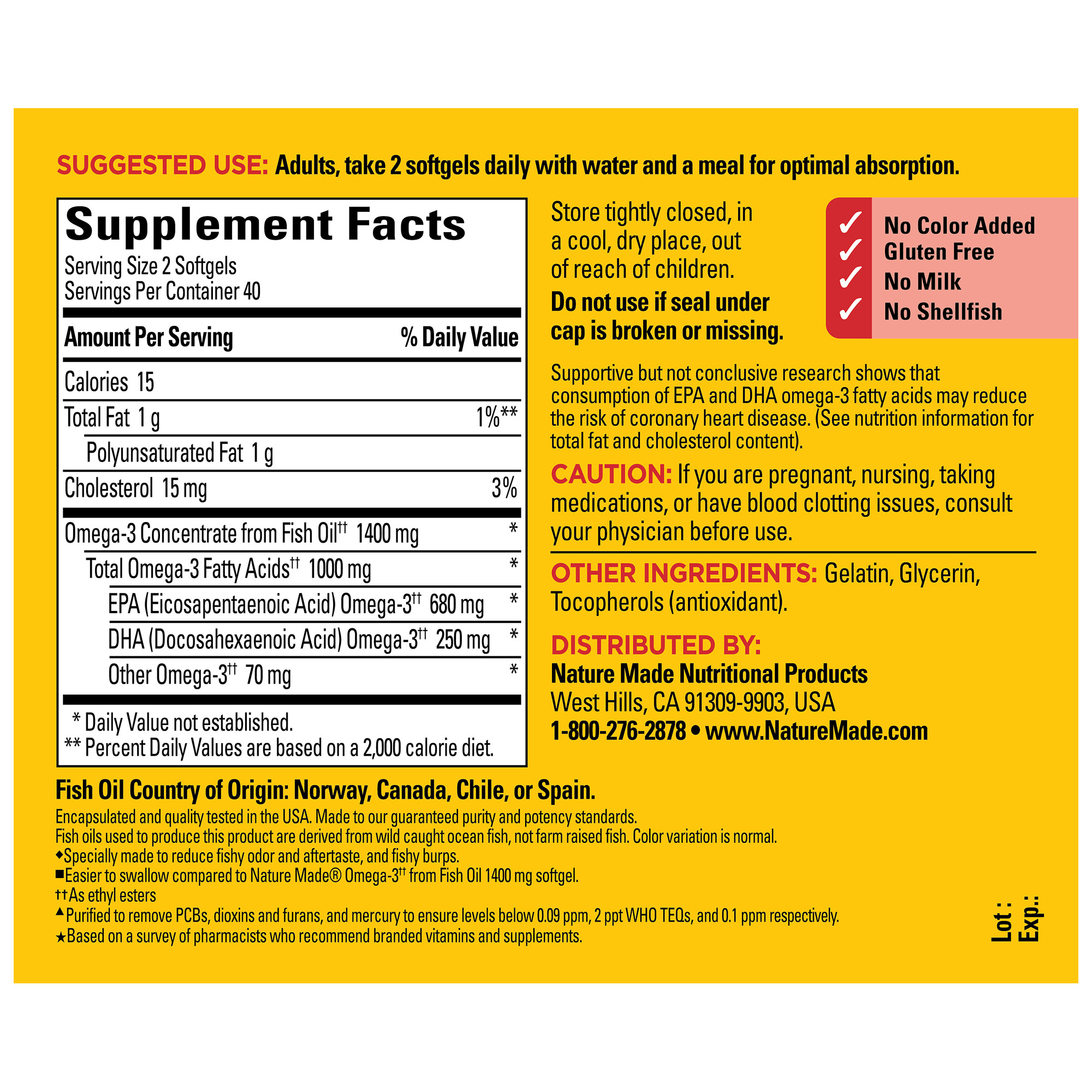Nature Made Extra Strength Omega-3 Fish Oil 1400mg Softgels photo 2