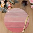 thumbnail image 3 of Ombre Pink Wooden Grain Round 13 Inch Placemats Set of 8, Farmhouse Vintage Chic Textured HeatResistant Non Slip Place Mats for Dining Table, Wipeable Braided Kitchen Table Mats for Housewarming, 3 of 9