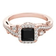 thumbnail image 3 of Black Diamond Princess Cut 10K 1.50 Carats Engagement Ring In Solid Rose Gold, 3 of 4