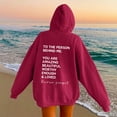 thumbnail image 2 of Vedolay Hoodies for Women's 2023 Zip Up Hoodies Oversized Sweatshirt Cute Fall Casual Clothing with Pockets,Red L, 2 of 4