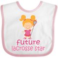 thumbnail image 3 of Inktastic Future Lacrosse Star Girl Girls Baby Bib, 3 of 4