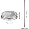 thumbnail image 2 of 16 Couvercles à Ouverture Régulière avec 8 Pailles en Acier Inoxydable 18/8 Couvercles de Pots en Verre Étanches Solides (Argent), 2 of 7