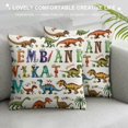 thumbnail image 3 of Orinice Dinosaur Alphabet Poster Graphic Decorative Cushion Throw Pillow Cover for Home Couch Living Room Sofa, Men Women Boy Girl Room, Car and Bedroom Decor, 1PC 24x24in, 3 of 5