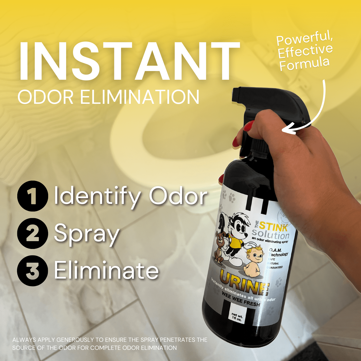The Stink Solution Urine Odor Eliminator Spray, Smell Neutralizer, WeeWee Fresh, 16 oz, 2 Count