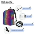 thumbnail image 3 of Yiaed Leopard Neon Rainbow Gradient Print Print Laptop Backpack Travel Canvas Backpack Vintage Aesthetic Backpack for School Knapsack Backpack Backpack for School-Medium, 3 of 5