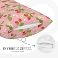 thumbnail image 3 of Zufioo Strawberry Floral Print Double-sided Plush Pillow Cover,Decorative Pillow Protector without Pillow Core, Suitable for Sofa, Bedroom, Car-20"x30", 3 of 6