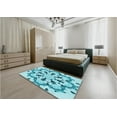 thumbnail image 5 of Ahgly Company Machine Washable Indoor Rectangle Transitional Tron Blue Area Rugs, 3' x 5', 5 of 7