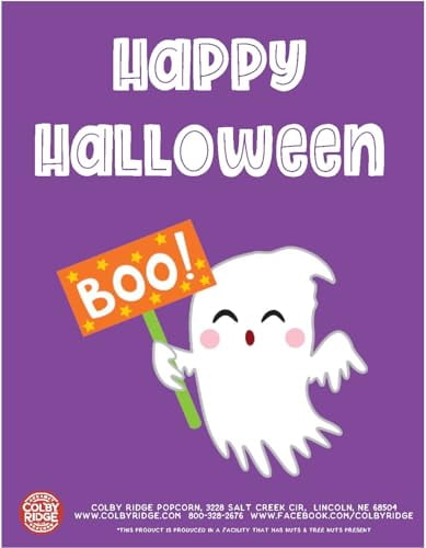 Halloween Themed Individual Popcorn Trick or Treat Bags Assortment Spooky Classroom Office Gift (50-Pack)