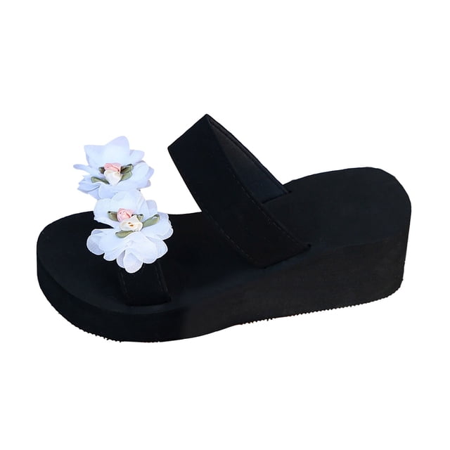 Dsscvnef Chaussures pour Femmes à Bout Ouvert Plateforme Compensée Décontractée à Talon Épais Coussin Sandale