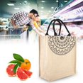 thumbnail image 3 of Vintage Bohemian Style Jute Handbag with Fine Workmanship and Durable Material, Unique Digital Pattern Print, Lightweight and Comfortable for Shopping, 3 of 8
