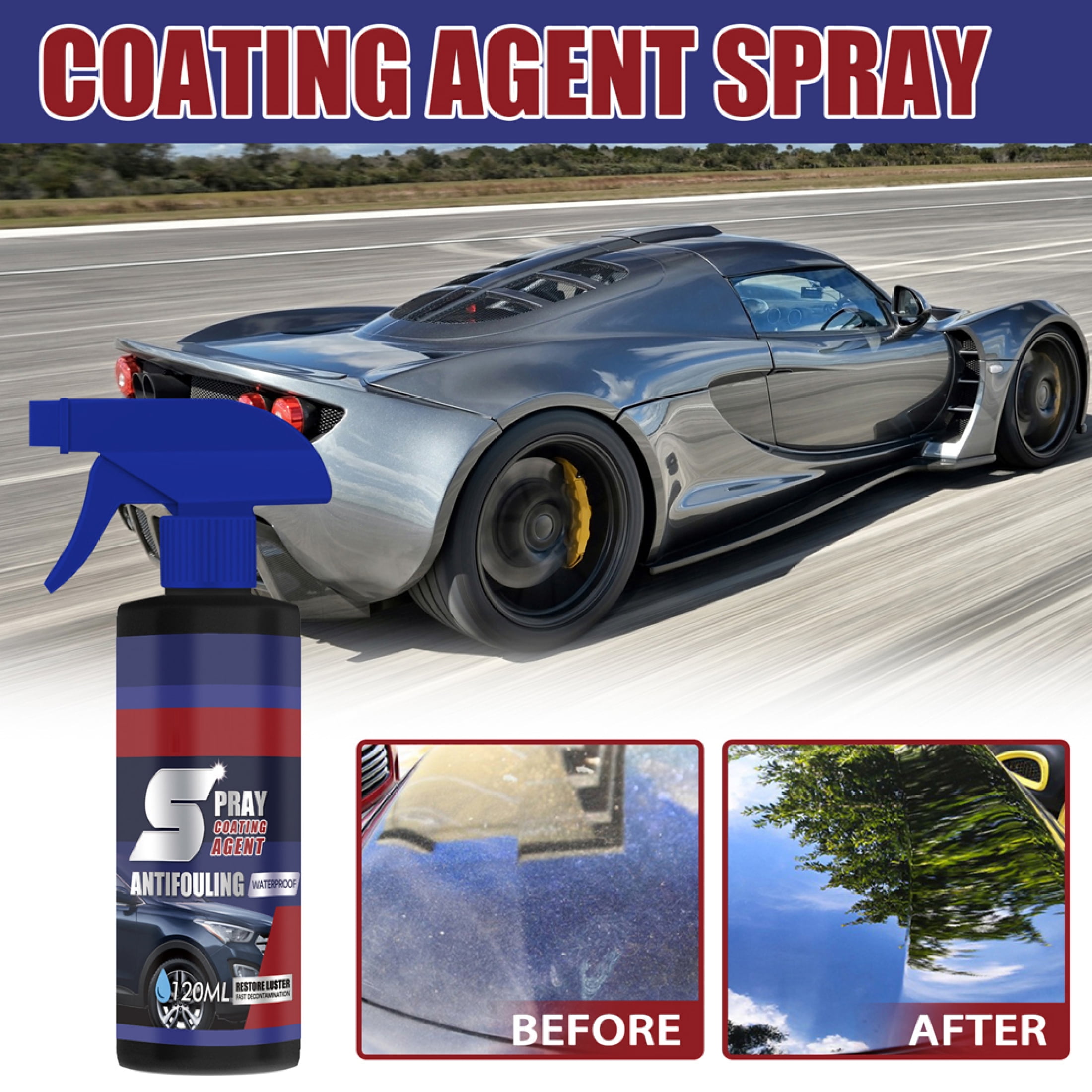Fast-acting Coating Spray,Liquid Ceramic Spray Coating Top Coat  Quick-Coating Auto Spray Wax 500ML 