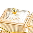 thumbnail image 5 of CoreLiving Yellow Serving Bowls with Lid and Gold Metal Base, Removable Snack Box and Veggie Tray for Charcuterie, Nuts and Condiments, Modern Fruit Bowl, 5 of 10
