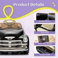 thumbnail image 4 of Xuanlur 12V 7AH Ride on Toys for Kids, Licensed Chevrolet 3100 Pickup Ride on Truck w/Parents Control, Electric Cars w/Storage Space, 3-Speeds, LED Lights, Music, Retro Style, Black, 4 of 7