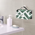 thumbnail image 6 of Green Geometric Lines Tissue Box Cover Leather Square Rectangle Tissue Box Holder for Bathroom Living Room Desk Office Decor, 6 of 7