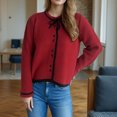 thumbnail image 1 of RKSTN Chandails pour Femmes Mode Automne Hiver Tricoté Ample Manches Longues Blouse Col Rond Chandail Chandail Début Mode Automne, 1 of 7