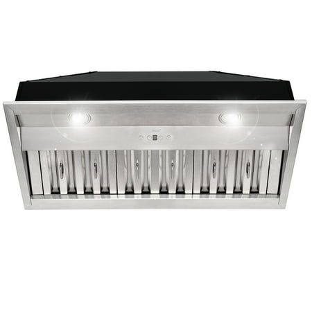 

36 Inch Insert/Built-in Range Hood Ultra Quiet Powerful Suction Stainless Steel Ducted Kitchen Vent Hood with Dimmable LED Lights 3-Speeds 600CFM (Cool White)