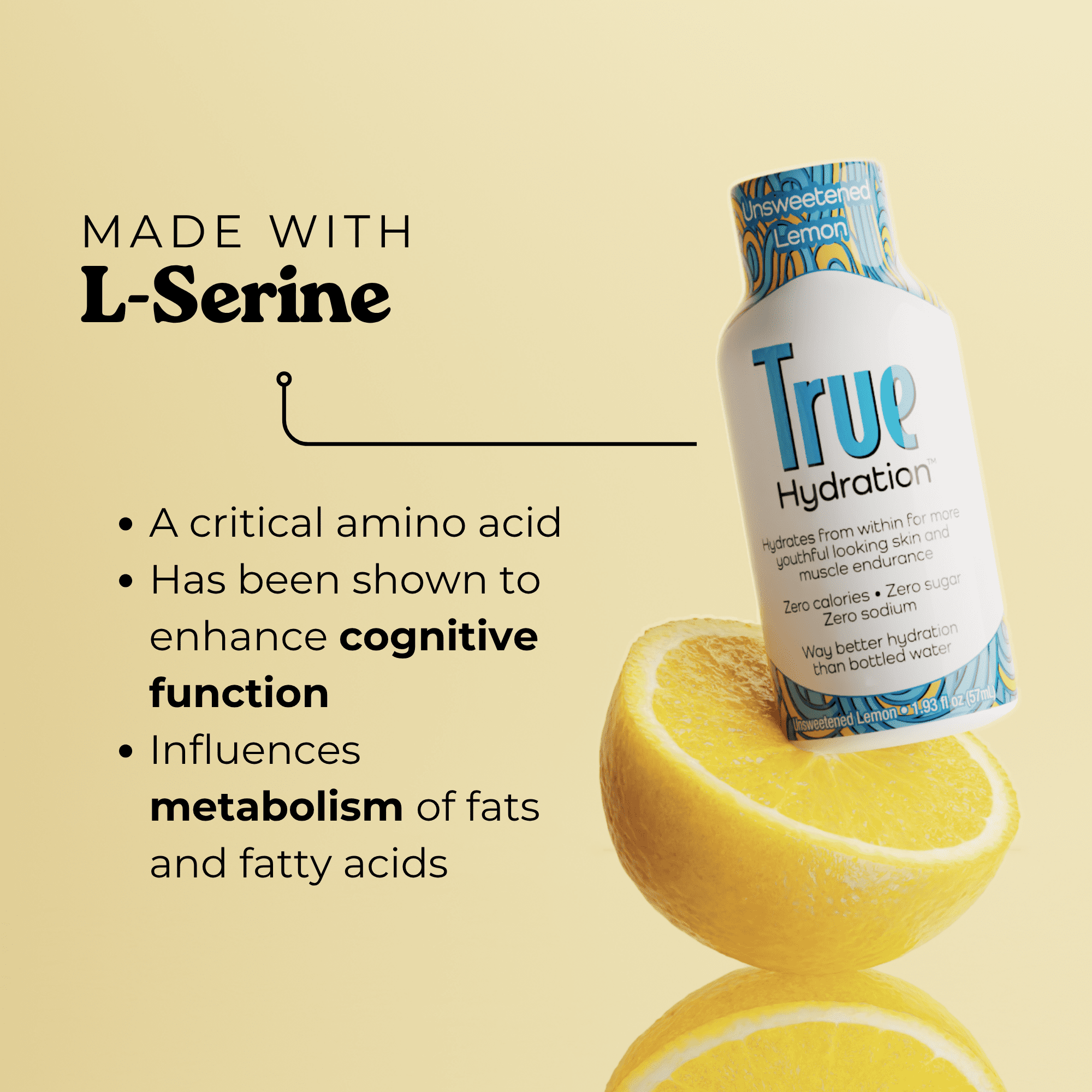 True Hydration Shots Unsweetened Lemon Water – 12 Pack of 1.93 fl oz – Electrolytes – Amino Acids – Zero Sugar – Zero Sodium – Vegan – Gluten-Free