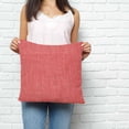thumbnail image 2 of Vintage Coral Red Pillow Covers 18x18 Inch Decorative Throw Pillow Cover, Farmhouse Retro Solid Color Linen Texture Sofa Pillowcases Accent Cushion Case Home Decor Bedroom Living Room, 2 of 6