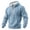21#Blue, variant on Mens Casual Hoodie Waffle Textured Quarter Zip Pullover Sweatshirt for Men Fall Winter Warm Long Sleeve Drawstring Hood Front Pocket Ribbed Hem Loose Tops Blue M