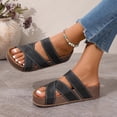 thumbnail image 5 of Bxsruta Women's Supportive Crisscross Strap Wedge Slide Sandals with Cushioned Footbed and Breathable Faux-Leather Upper for Casual Everyday Wear, 5 of 8