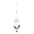 thumbnail image 3 of 2pcs Crystals Chandelier Suncatchers Prisms Chakra Hanging with Iron Cable Chains & Links Glass Beads and Rhinestone Flower 445mm, 3 of 5