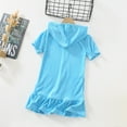 thumbnail image 4 of EnJoCho Girls Solid Dress toddler Girls Short Sleeved Hooded Zipper Dress towel Fabric for 1 to 8 Years Fashion Beach Travel Casual Soft Dresses, 4 of 4