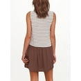 thumbnail image 4 of Sexy Vestido Casual para las Mujeres Raya Impresión Color Bloqueo Cuello Redondo Falda Corta, Vestido de Bolsillo de Moda para Uso Diario Y de Fiesta, 4 of 8