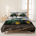 thumbnail image 3 of King Quilt Set 96''x106'', Farm Tractor Lightweight Bedspread Coverlet Set with 2 Pillow Shams, Green Truck Country Rustic Field Harvester Breathable All Season Quilt Bedding for Bedroom/Guest Room, 3 of 9