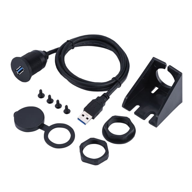 Adaptador De Extensión USB Negro, Cable De Extensión USB, 1 Metro De Largo USB 3.0 Para Coche, Motocicleta, Barco