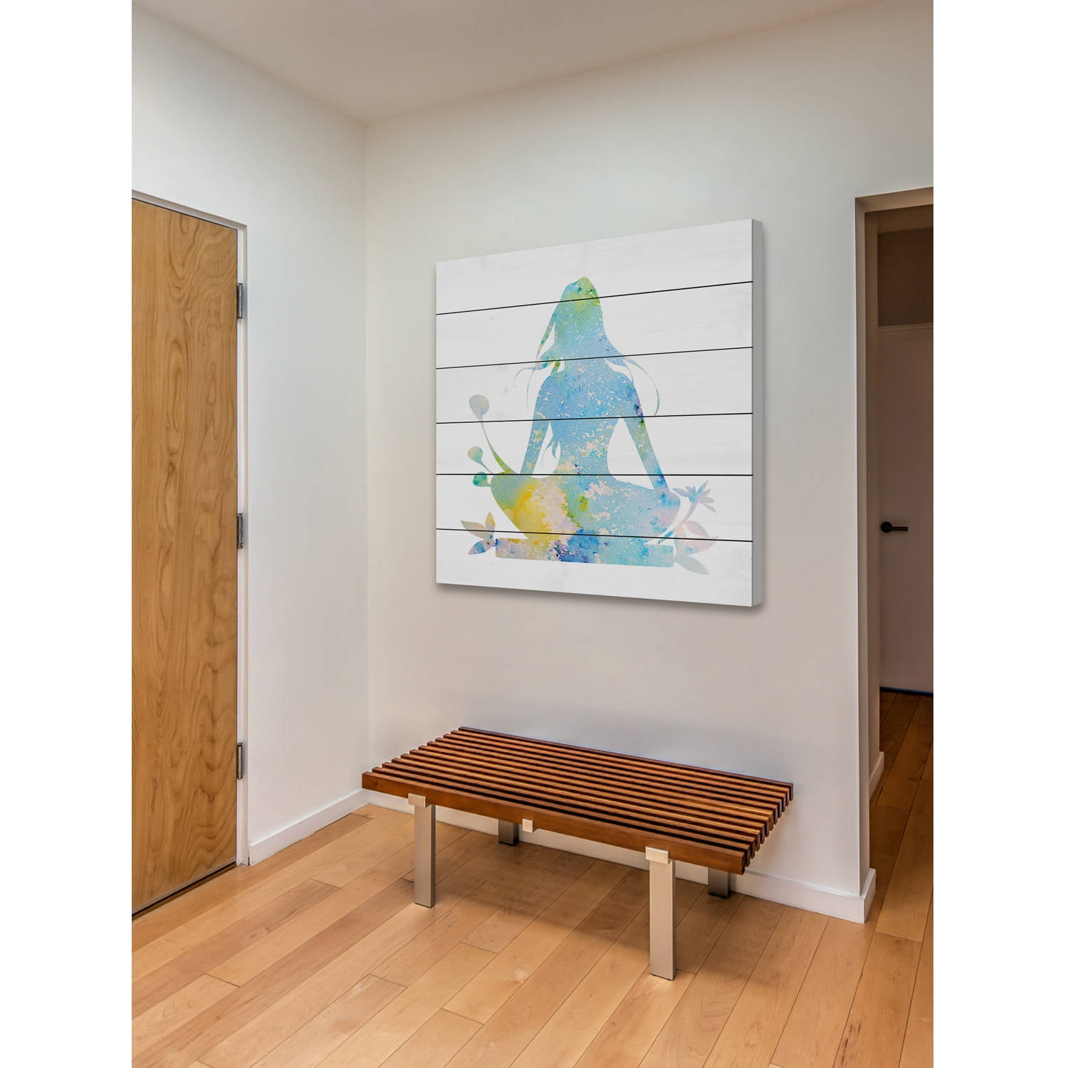Marmont Hill "Blue Meditation" by Diana Alcala Painting Print on White Wood