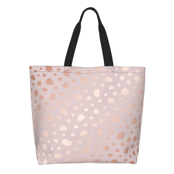 Easygdp Rose Gold Abstract Spots 1 Tote Bags for Women,Women Travel Shoulder Bags Handbags，Big Capacity Shopping Work Bag