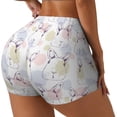 thumbnail image 2 of Wukai Hand Drawn Rabbit Print Pack Biker Shorts for Women Yoga Workout Gym Running Scrunch Active Shorts-Small, 2 of 8