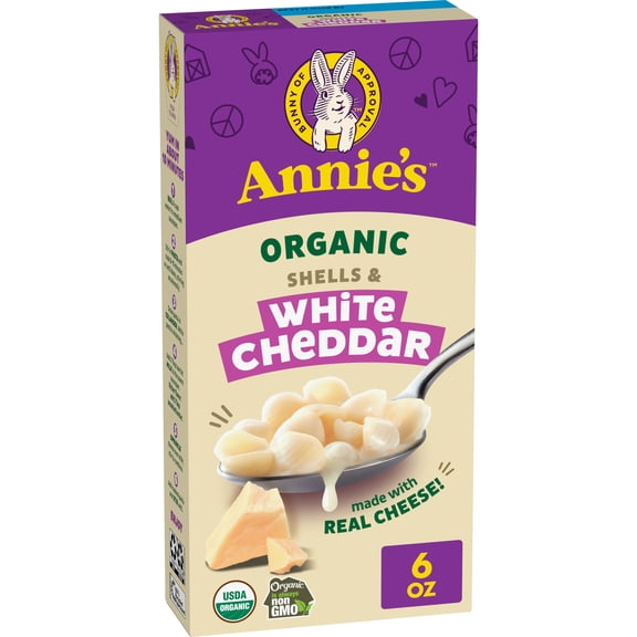 Annie's Organic Shells and White Cheddar, Made with Real Cheese, 6 oz