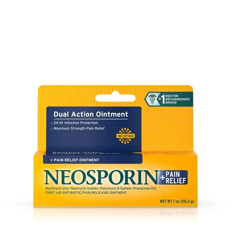 Neosporin + Pain Relief Dual Action Topical Antibiotic Ointment, 1 (Best Antibiotic Cream For Cuts)