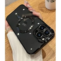 Magnetic Case for iPhone 13 Pro Case Compatible with MagSafe Built-in Camera Lens Protector Soft Slim Shockproof Clear Phone Case for 13 Pro 6.1" - Black