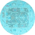 thumbnail image 1 of Ahgly Company Indoor Round Abstract Light Blue Modern Area Rugs, 8' Round, 1 of 4