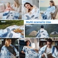 thumbnail image 5 of Blue Beach Coastal Cooling Blanket, Lightweight Breathable Summer Throw Blanket with Double Sided Cold Effect, Coral Nautical Sea Turtle Picnic Beach Blankets Bed Sheet for Hot Sleepers 40"x60", 5 of 8
