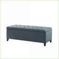 thumbnail image 3 of Storage Bench, Tufted Top Soft Close | Polyester | Blue | Birch Espresso Legs, 3 of 6