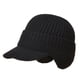 thumbnail image 1 of Gorro de invierno para hombre con visera y orejeras, tejido grueso con forro de felpa y calaveras, resistente al viento, color negro, 1 of 6