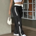 thumbnail image 5 of Juslio Womens Pants Casual Striped Comfortable High Waist Straight Pants, 5 of 6