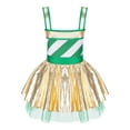 thumbnail image 2 of iEFiEL Kids Girls Christmas Candy Cane Dance Costume Striped Metallic Skirted Leotard Festival New Year Dancewear Green 10, 2 of 5