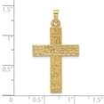 thumbnail image 4 of Diamond2Deal 14k Yellow Gold Polished Wood Texture Solid Cross Pendant for Women (L- 1.39 inch, W- 0.78 inch), 4 of 7