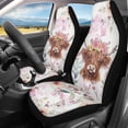 thumbnail image 2 of XYZCANDO Car Seat Covers 2 Pack Car Front Seat Covers Vehicle Seat Protector Anti-Scratch Comfort Auto Van, Pink Floral Cow, 2 of 10