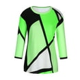 thumbnail image 4 of Otvok Womens Blouse Casual Stitching Contrast Color Long Sleeve T-Shirt, 4 of 6