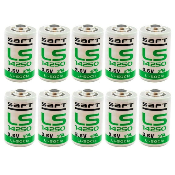 10x SAFT LS 14250 LS14250 C 1/2 AA 3.6v Lithium Battery 1200mAh High Capacity