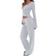thumbnail image 3 of Top de Pilates para Mujer, Top de Yoga, Top de Ballet con Cuello en V, Larga, para Entrenamiento, Balletcore, Chica Limpia. Gris M, 3 of 8