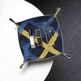 thumbnail image 6 of Multi-Size Leather Tray Four Corners Four Button Design Anti-Scratch Waterproof Convenient Cleaning Convenient Storage Argyle Plaid Cornflowerblue_3 Medium, 6 of 8